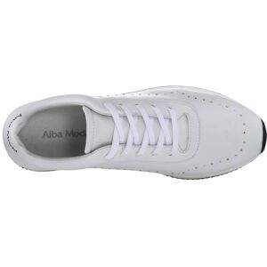 alba moda Sneaker mit einperforierten Markeninitialien weiß 38