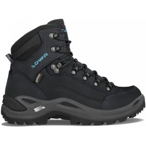 Lowa Renegade Gtx®® Mid S-Leisten Grau, Damen Gore-Tex® Wander- & Trekkingstiefel, Größe EU 37 - Farbe Asphalt - Türkis