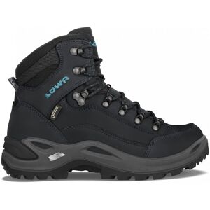 Lowa Renegade Gtx®® Mid Grau, Damen Gore-Tex® Wander- & Trekkingstiefel, Größe EU 39.5 - Farbe Asphalt - Türkis