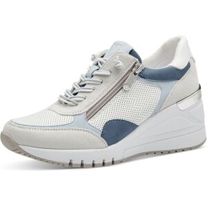 Marco Tozzi Low Sneaker Keil Low Top 2-23724-42 Weiß 181 White/lt. Blaue Textil/synthetik Mit Mt Rem Socke für Damen - 40