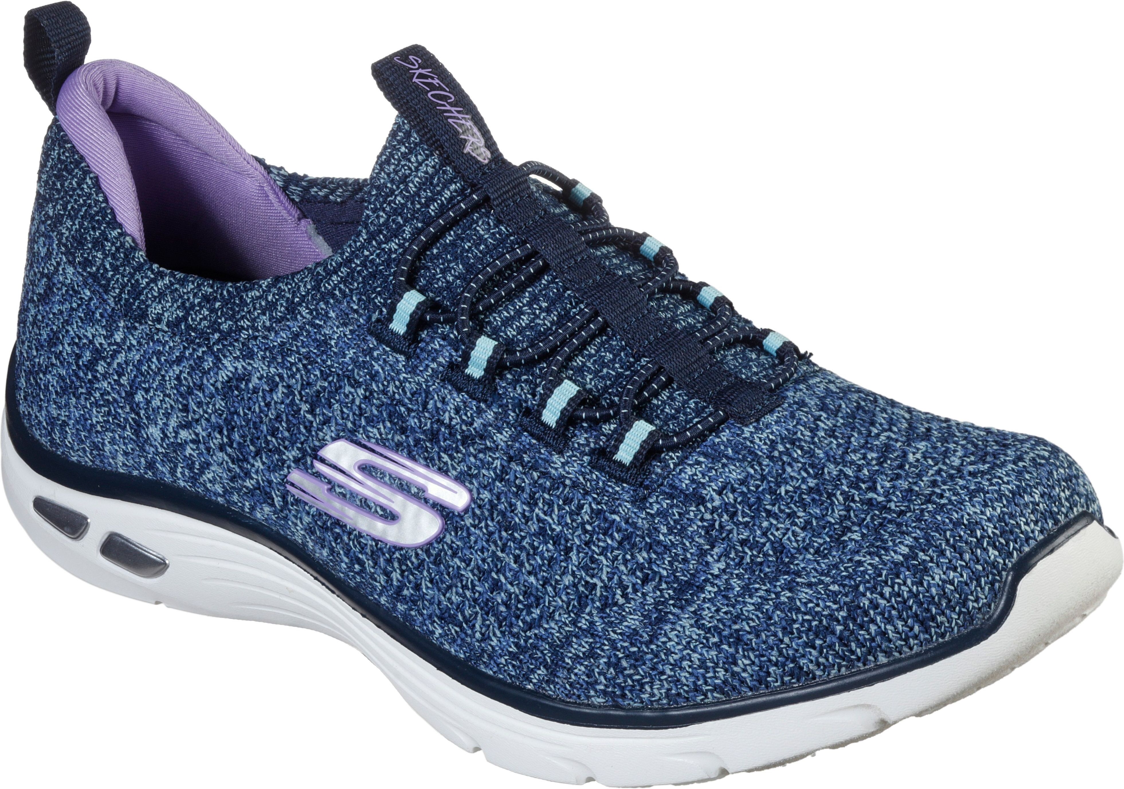 Skechers »EMPIRE D'LUX - SHARP WITTED« Slip-On Sneaker mit Bio-Dri-Ausstattung, navy-aquablau-meliert