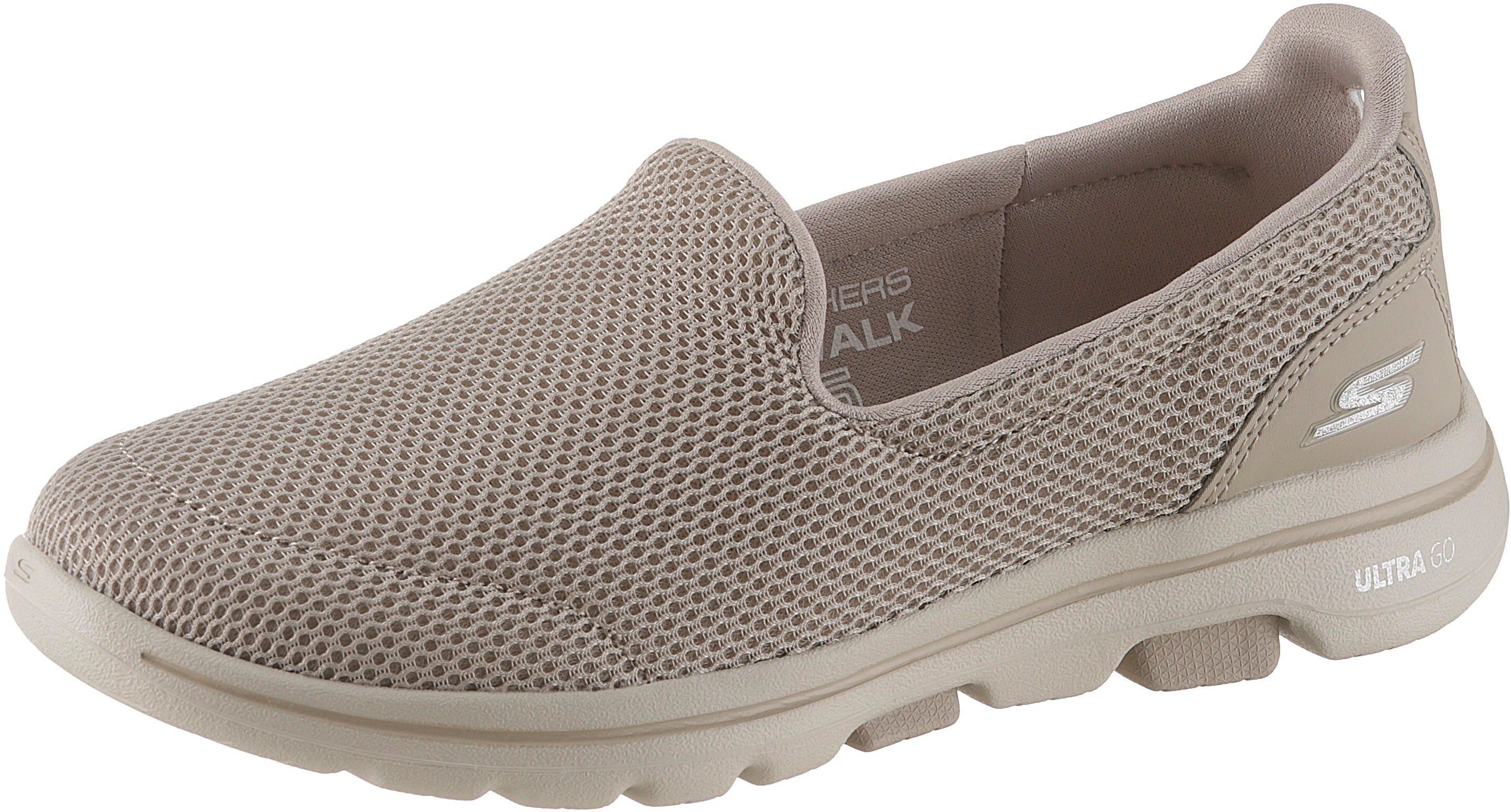 Skechers »Go Walk 5« Slip-On Sneaker mit Air Cooled Goga Mat, taupe