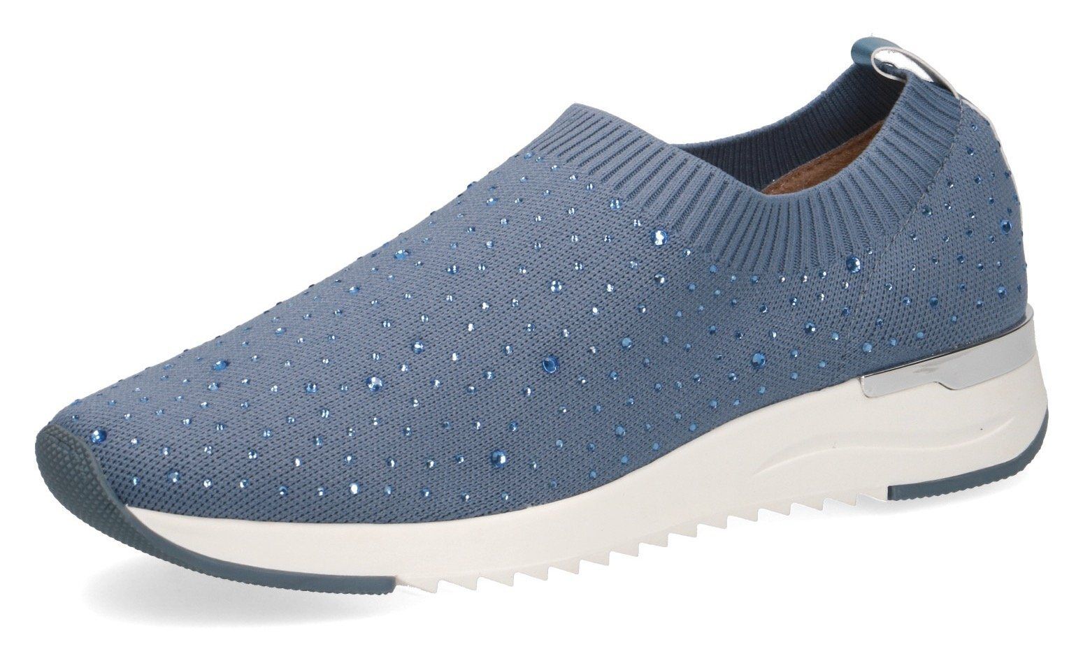 Caprice Slip-On Sneaker mit Strass-Steine, jeansblau