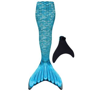 Voksen Dame holdbar havfruehale til svømning, Monofin inkluderet Sapphire blue XL