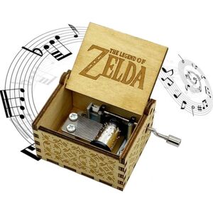 The Legend of Zelda Music Box Wood Hand Crank, Wooden Antique Eng