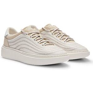 Boss Lace-up trainers with zig-zag mesh and suede