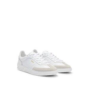 Boss Leather lace-up trainers with suede trims