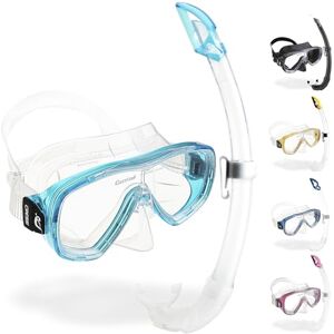 Cressi Onda & Mexico Premium Adult Snorkel Set Blue, Yellow, Pink, Aquamarine, Black, Men and Women Made in Italy