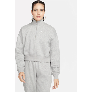 Nike Sportswear Phoenix Fleece-sweatshirt i kort snit med 1/2 lynlås til kvinder - grå grå S (EU 36-38)