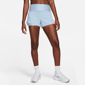 Nike Dri-FIT Swift-2-i-1-løbeshorts (7,5 cm) med mellemhøj talje og lommer til kvinder - blå blå S (EU 36-38)