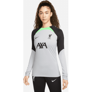 Liverpool FC Strike-Nike Dri-FIT-fodboldtræningstrøje med rund hals til kvinder - grå grå S (EU 36-38)