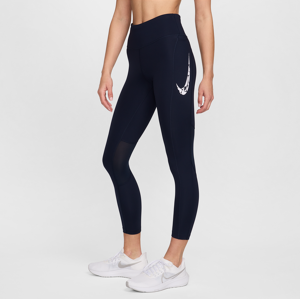 Nike Fast-7/8-løbeleggings med mellemhøj talje og lommer til kvinder - blå blå S (EU 36-38)