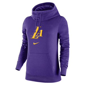 Los Angeles Lakers Club Fleece 2023/24 City Edition Nike NBA-hættetrøje med tragthals til kvinder - lilla lilla S (EU 36-38)