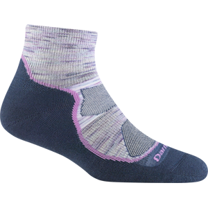 Darn Tough Women's Light Hiker 1/4 Lightweight Hiking Sock Malva - Milk M (38-40.5), Cosmic Purple