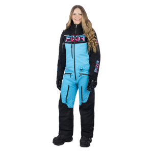 FXR Mono Mujer  Recruit Lite Negro-Azul Cielo-Rosa Eléctrico