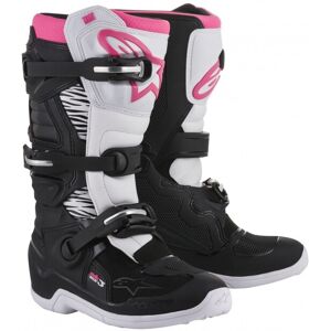 Botas Motocross Mujer Alpinestars Stella Tech 3 Negro Blanco Rosa  2013218-130