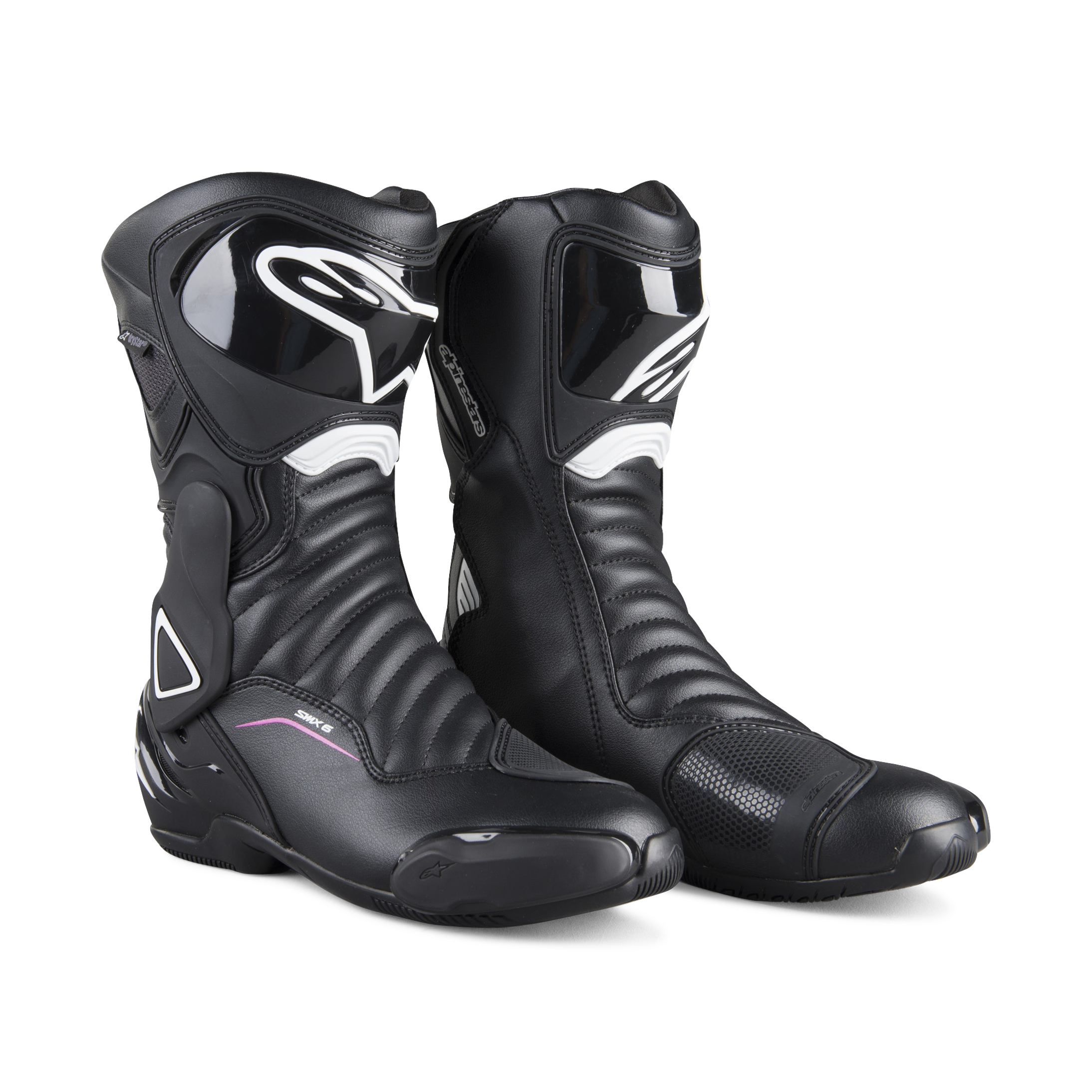 Alpinestars Botas de Moto  Stella SMX-6 V2 Drystar Mujer Negro-Blanco-Fucsia