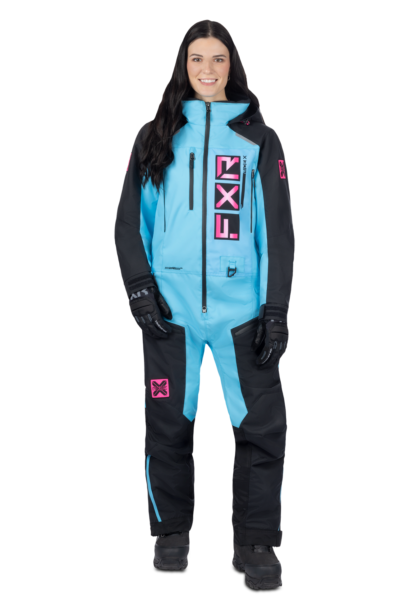 FXR Mono Mujer  Recruit Lite Negro-Azul Cielo-Rosa Eléctrico