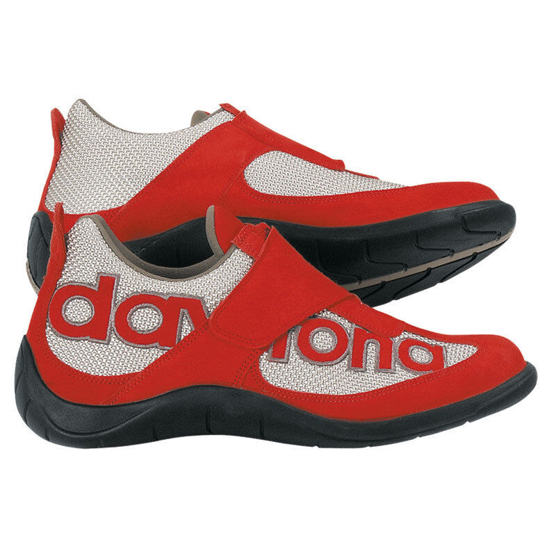 Daytona Moto Fun Zapatos de motocicleta - Rojo Plata (38)