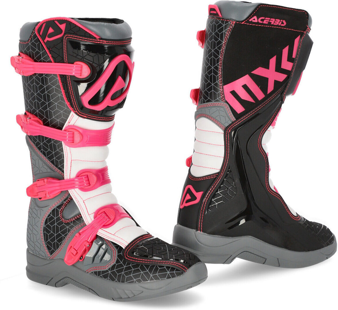 Acerbis X-Team Botas de Motocross - Negro Rosa (47)