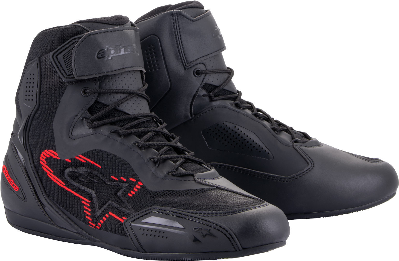 Alpinestars Faster 3 Rideknit Zapatos de motocicleta - Negro Gris Rojo (41)