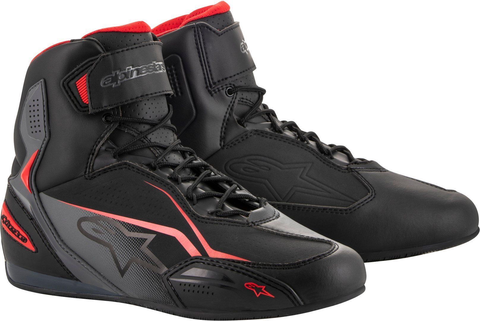 Alpinestars Faster-3 Zapatos de moto - Negro Gris Rojo (47 48)