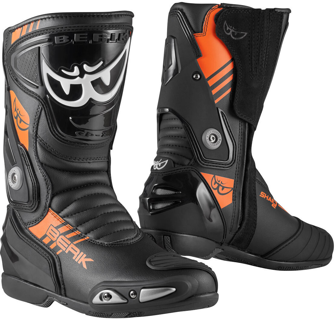 Berik Shaft 3.0 Botas de moto - Negro Naranja (38)