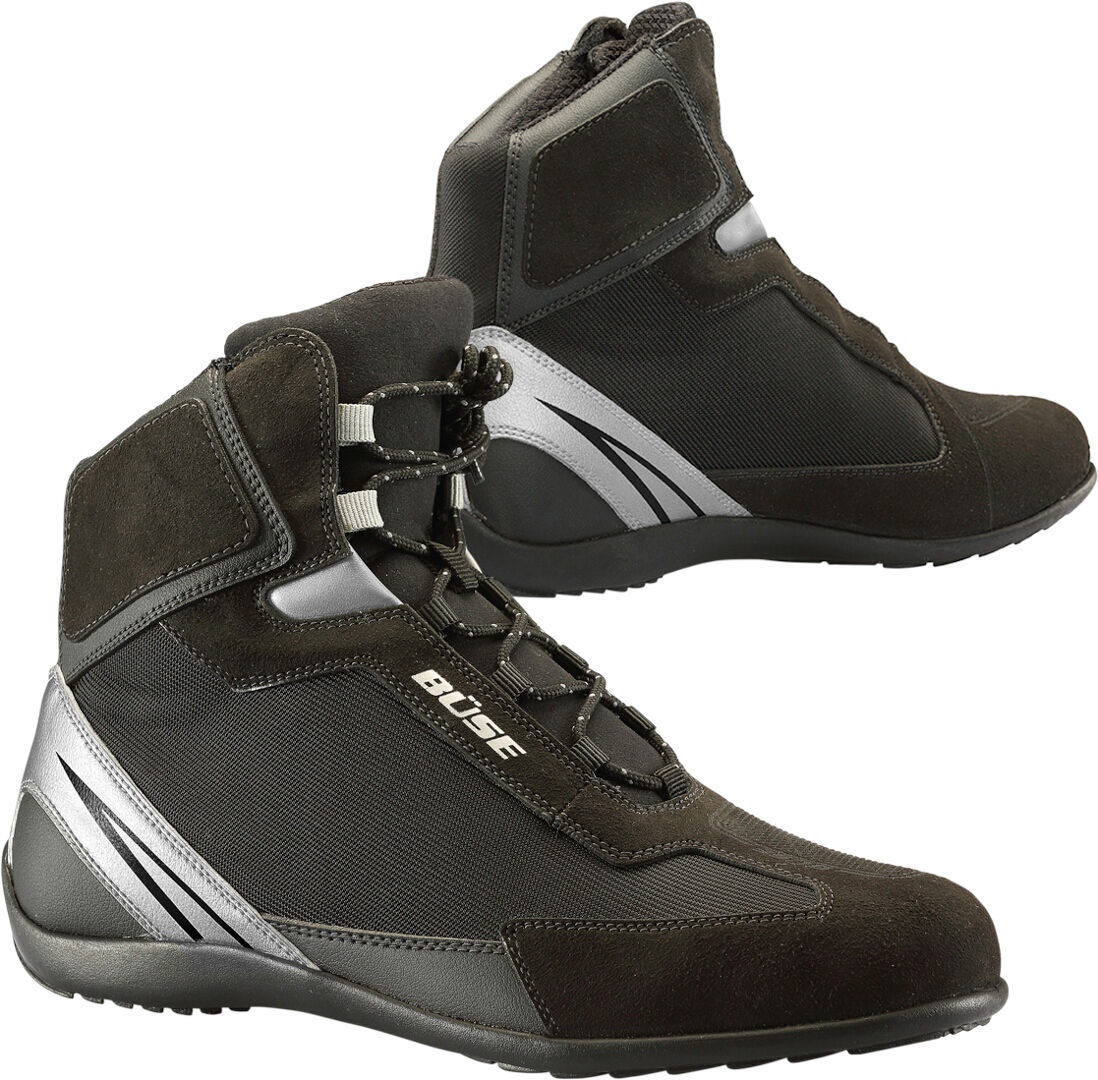 Büse B50 Zapatos de moto - Negro Plata (41)