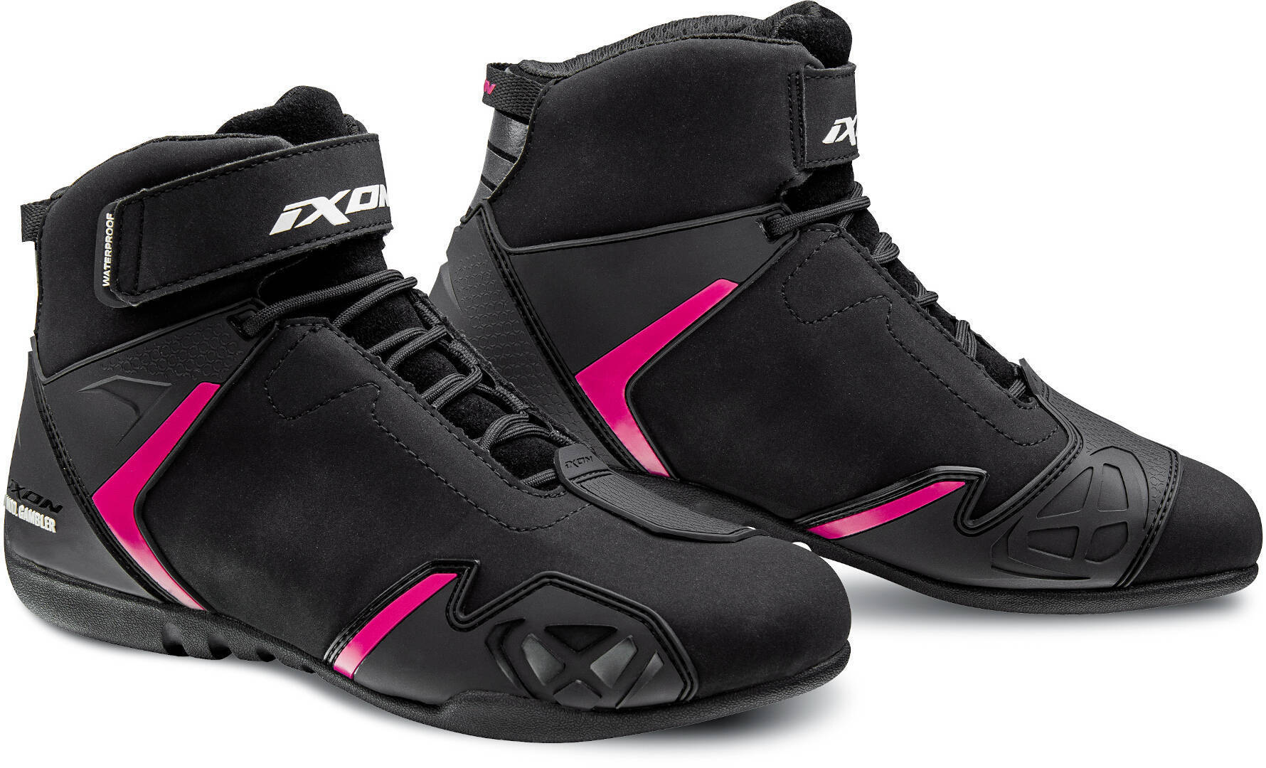 Ixon Gambler WP Señoras zapatos de motocicleta - Negro Rosa (40)