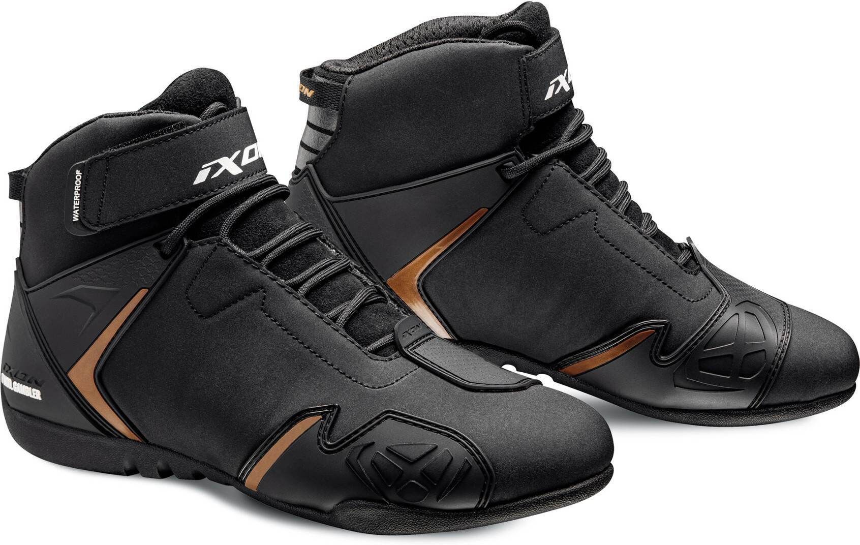 Ixon Gambler WP Señoras zapatos de motocicleta - Negro Oro (38)