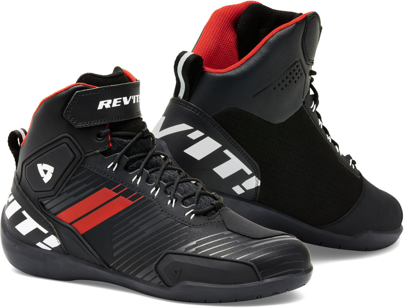 Revit G-Force Zapatos de motocicleta - Negro Blanco Rojo (40)