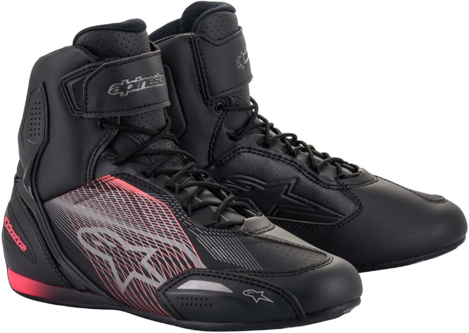 Alpinestars Stella Faster 3 Zapatos de motor para mujer - Negro Gris Rosa (42 43)