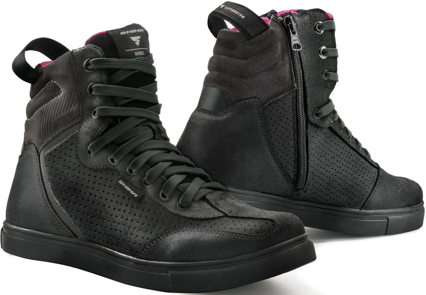 SHIMA Rebel impermeable Zapatos de moto para mujer - Negro (37)