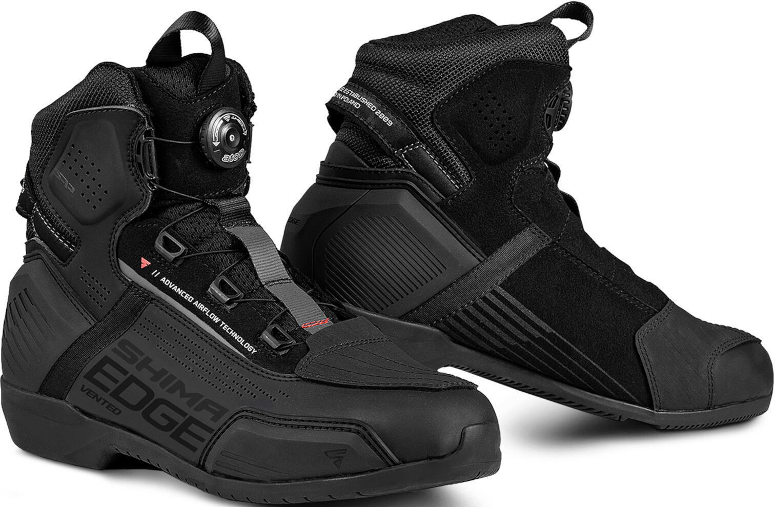 SHIMA Edge Vented Zapatos de moto - Negro (48)