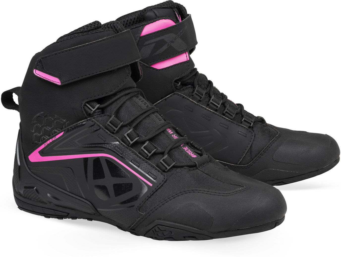 Ixon Killer WP Zapatos de moto para mujer - Negro Rosa (37)