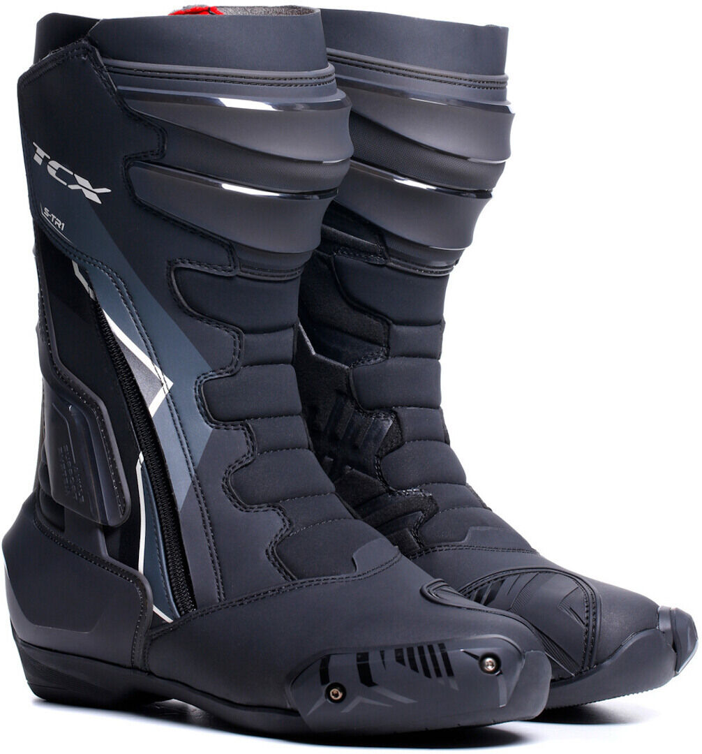 TCX S-TR1 Botas de moto para damas - Negro Gris Blanco (36)