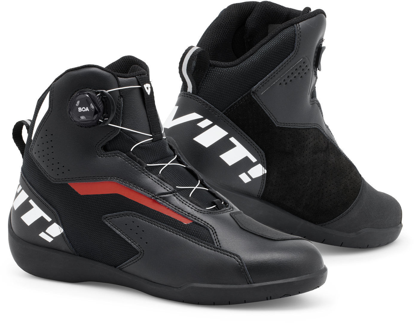 Revit Jetspeed Pro Zapatos de motocicleta - Negro Blanco Rojo (40)