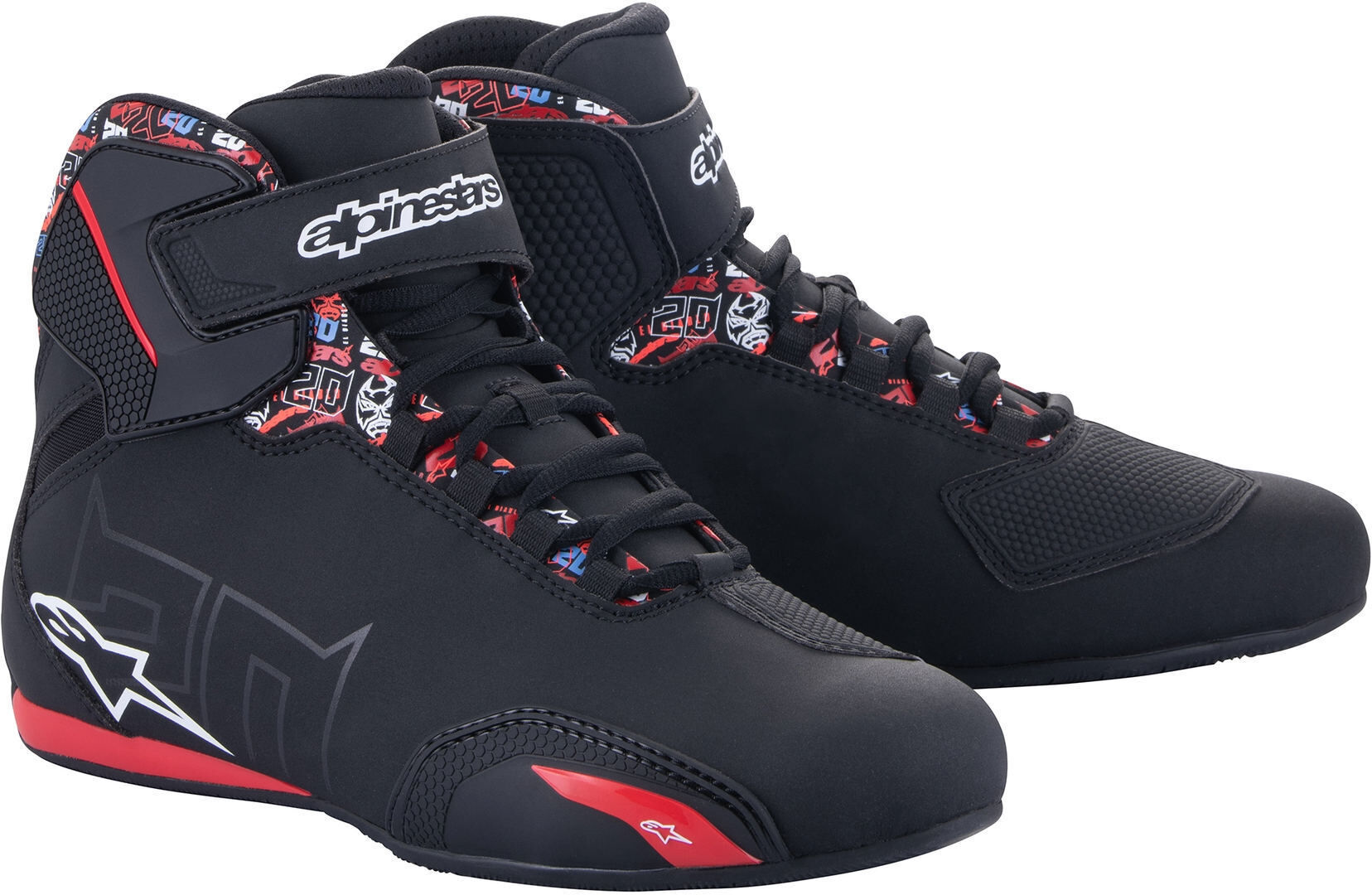 Alpinestars FQ20 Sektor Zapatos de motocicleta - Negro Rojo (39 40)