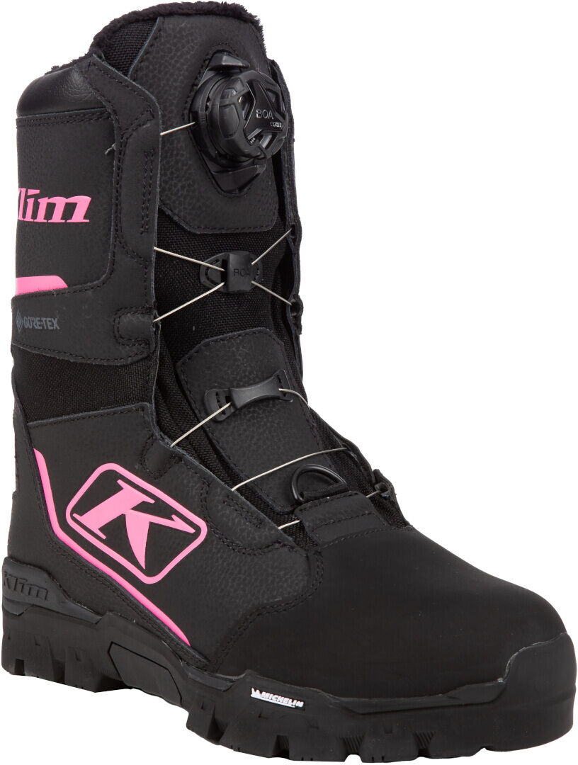 Klim Aurora GTX BOA 2023 Botas de moto de nieve para mujer - Negro Rosa (45)