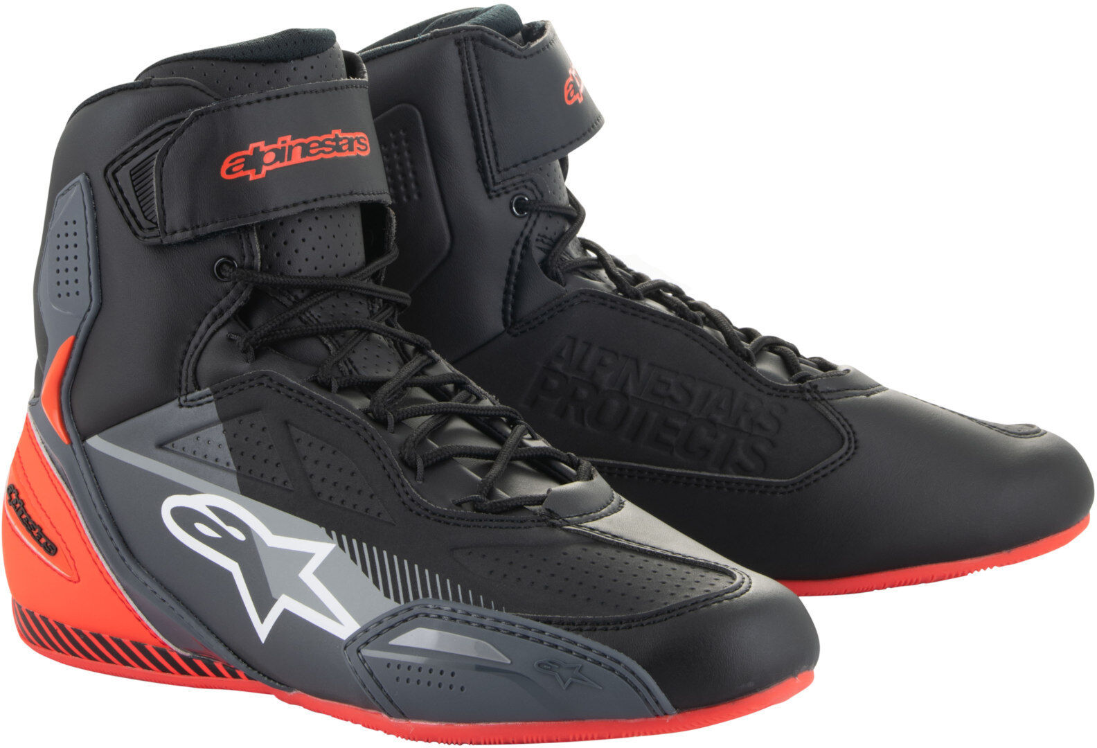 Alpinestars Faster 3 2024 Zapatos de moto perforados - Negro Gris Rojo (47)