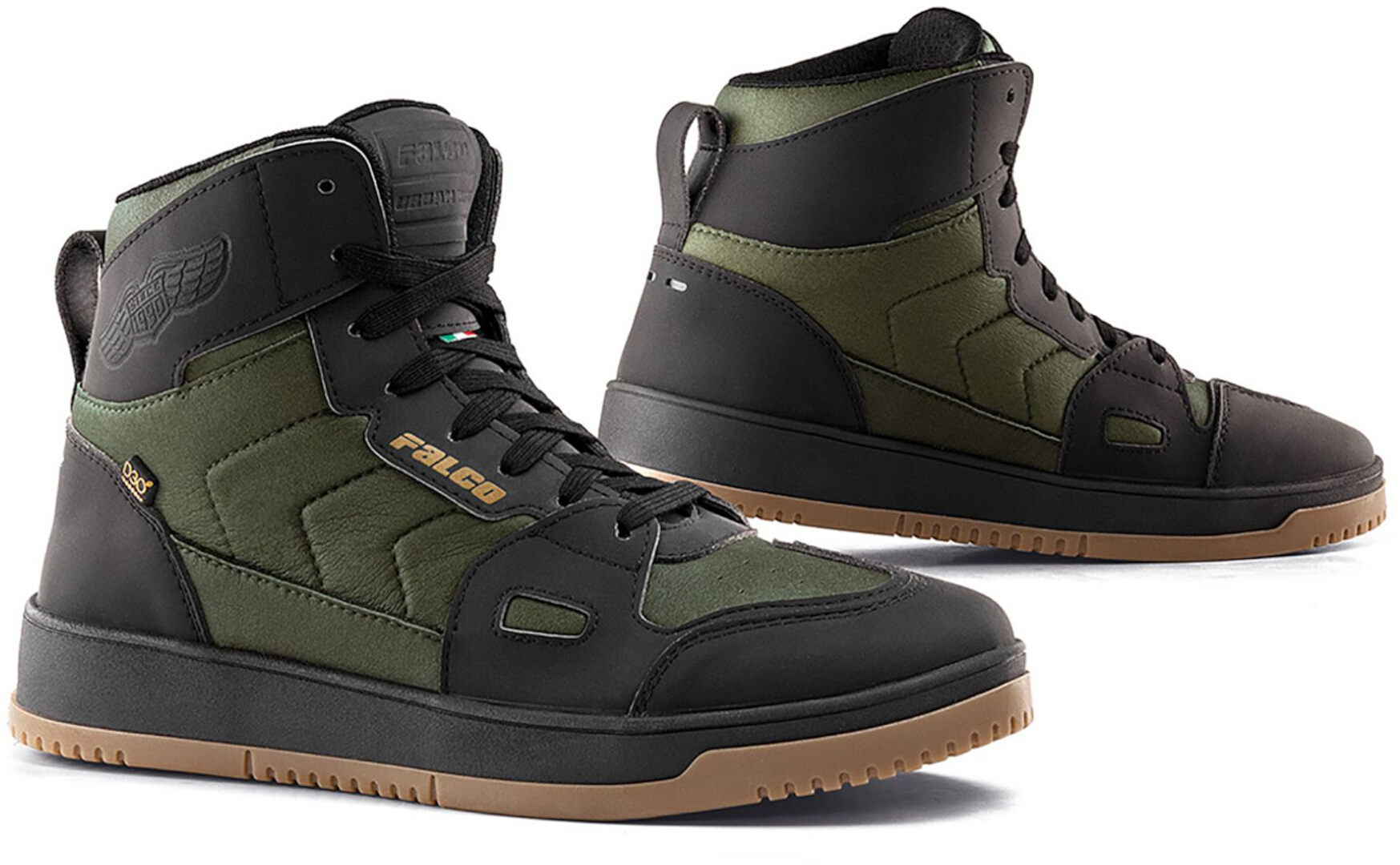 Falco Harlem Zapatos de moto para mujer - Negro Verde (37)