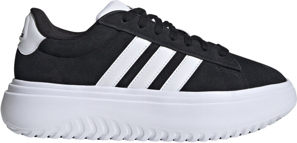 Adidas grand court platform suede zapatilla moda mujer Negro (37 1/3)