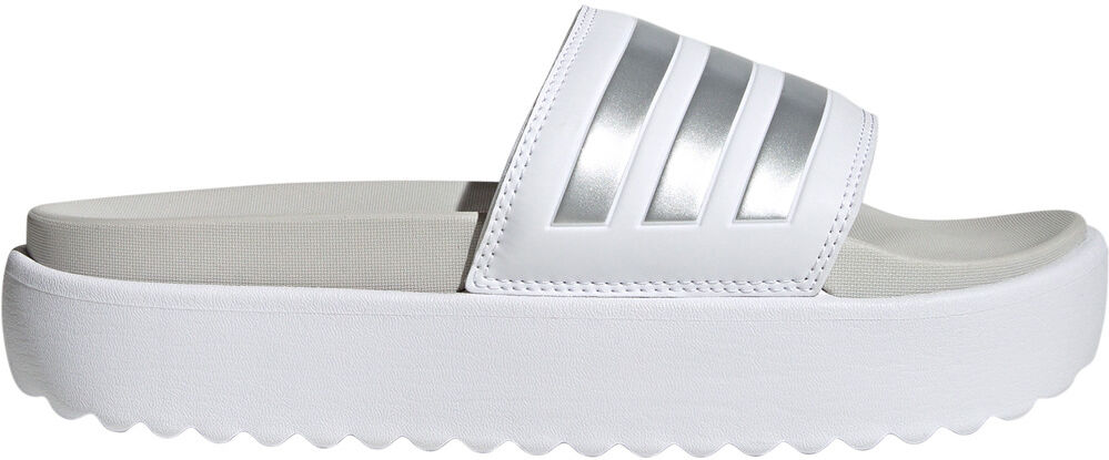 Adidas adilette platform chanclas mujer Blanco (7)