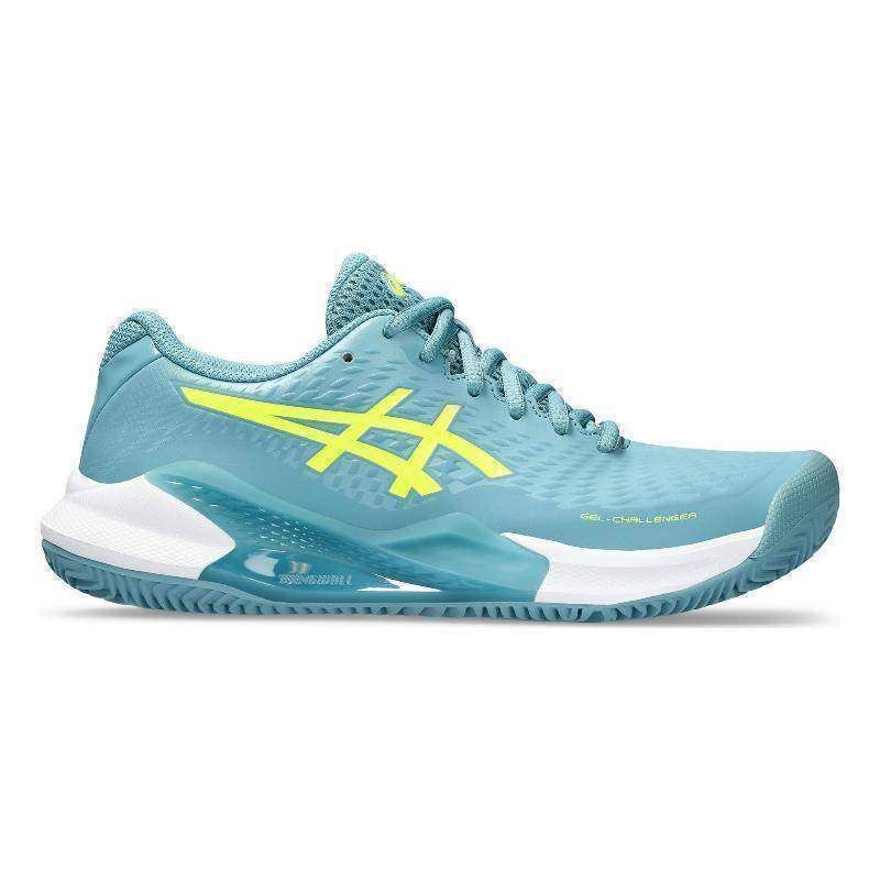 Zapatillas Asics Gel Challenger 14 Clay Gris Azul Amarillo Neon Mujer -  -37