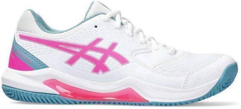 Zapatillas Asics Gel Dedicate 8 Padel Blanco Rosa Fluor Mujer