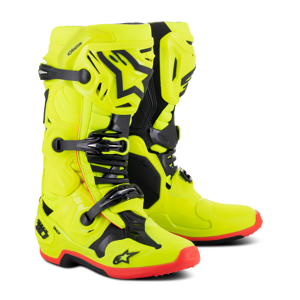 Crossisaappaat Alpinestars Tech 10 Keltainen Neonmusta-Punainen Neon