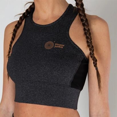 Fitnessjunkie Signature Crop Top Grey