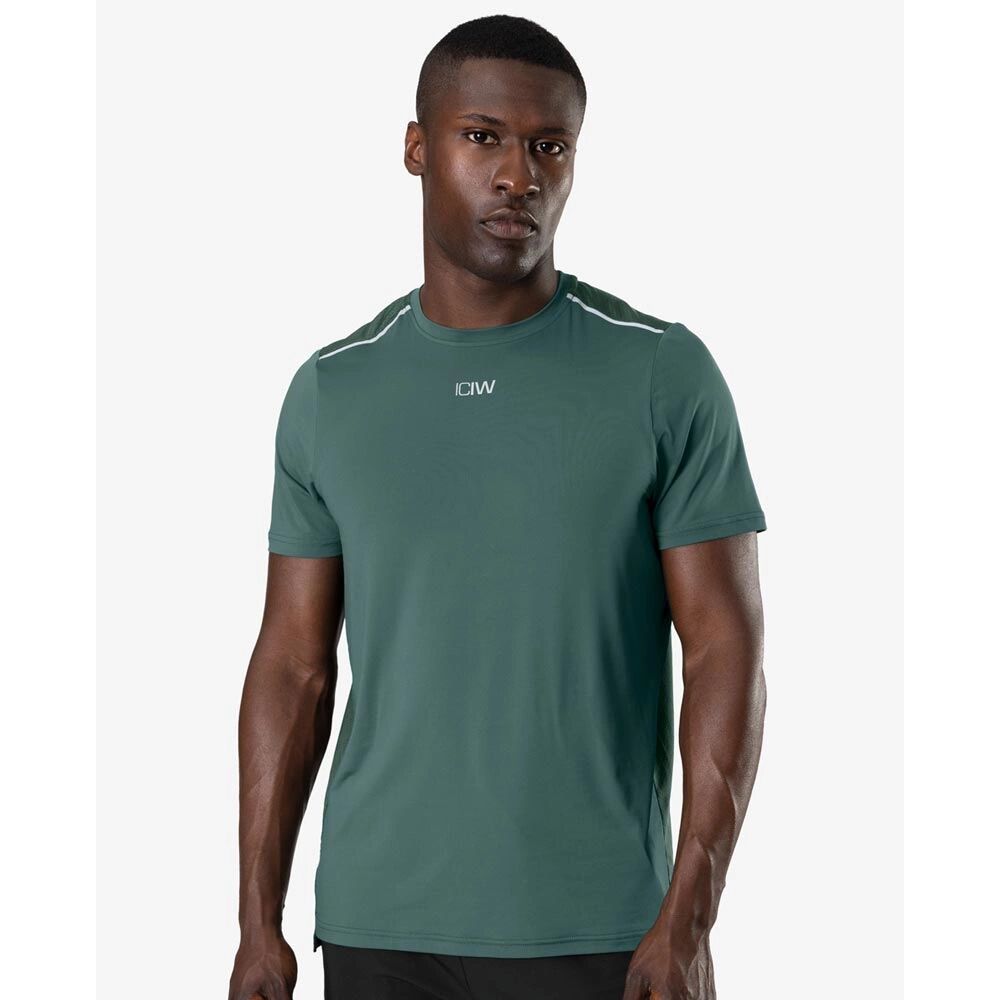 Icaniwill Mens Lightweight Training T-shirt, Dk Green