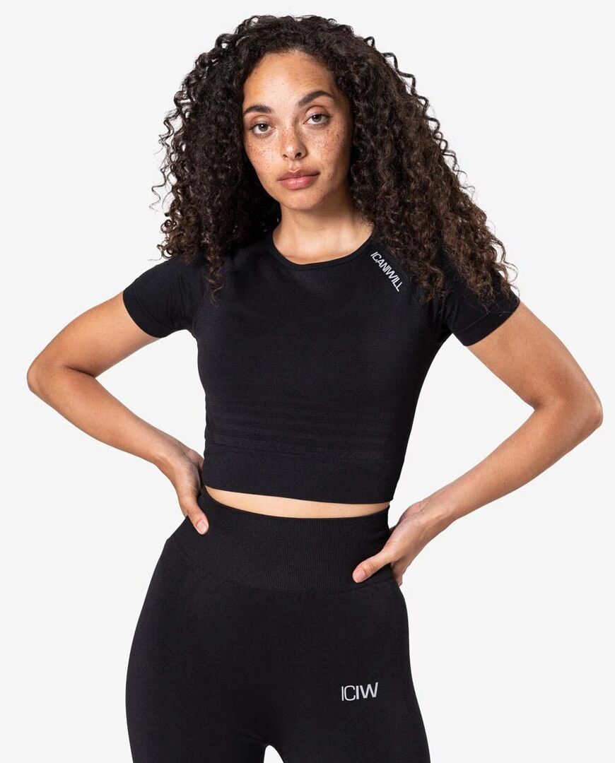 Icaniwill Crop Top T-shirt, Black