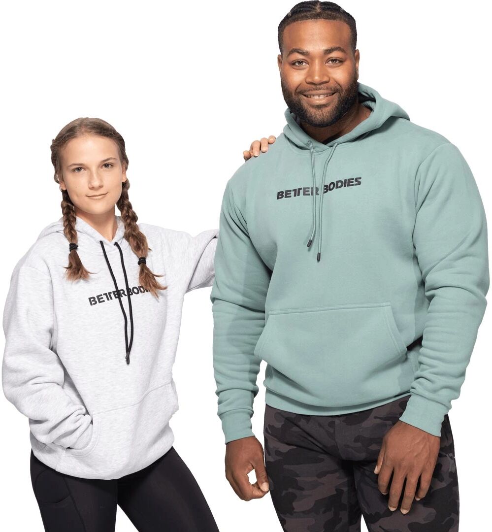 Better Bodies Logo Hoodie, Teal Green, L